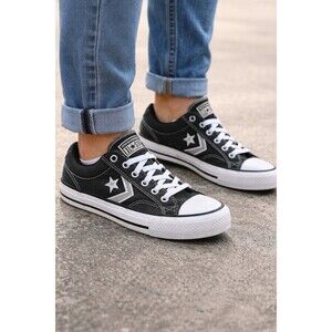 Converse One Star Low Top Sneakers Black White Lace Up Canvas Shoes Unisex Size7